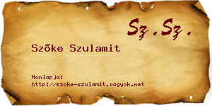 Szőke Szulamit névjegykártya